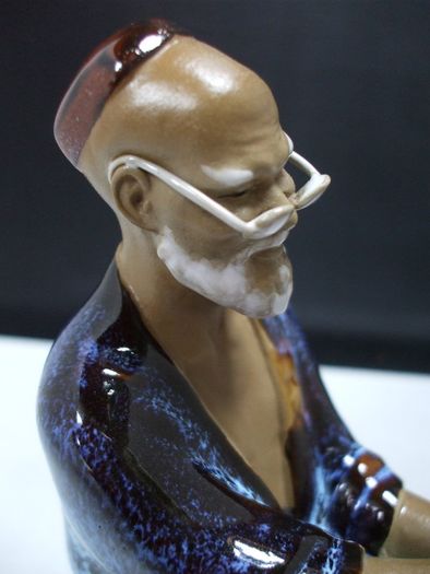 SALE!  Vintage Chinese Glazed Shiwan Mudman figurine - Scholar Reading
