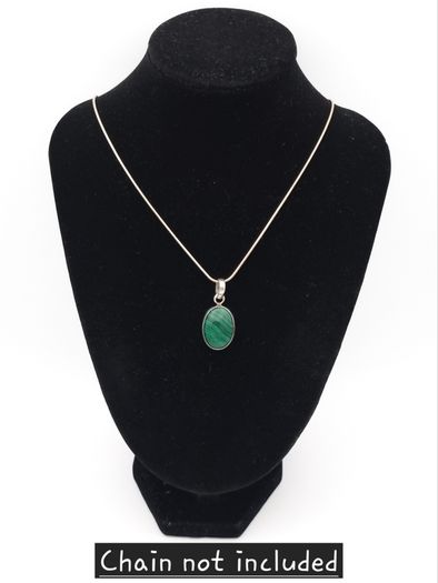 Vintage 925 Sterling Silver & Malachite Pendant
