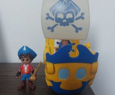 Santiago with pirate ship toy