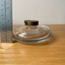 Hand Blown Round Glass Vintage Inkwell with Brass Hinged Collar and Lid c1900 Image 7