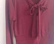 ASOS Burgundy Dress with bow tie neck.