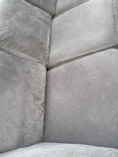 Verona Grey L shaped corner sofa + footstool