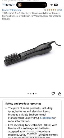 Tre Semme Airlight Volume 2 in 1 hair dryer brush
