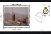 1981 Gibraltar Benham Silke Cover showing Naval Crests HMS Opossum tying 1/2p H.M.S. Oppossum Commemorative stamp