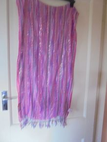 "River Island" Pink Woven Striped Scarf/Wrap for Sale