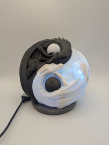 USB powdered dragon light 3d printed