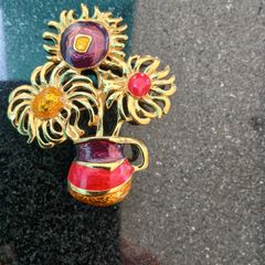 Rare Vintage YSL for Avon "Impressionist Flower" Van Gogh Sunflowers Brooch
