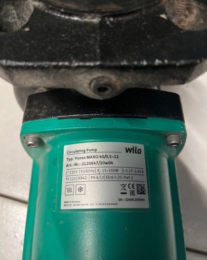 water Circulation pump Wilo Yonos Maxo 40/0,5