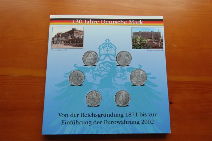 12 Coins (incl 2 Silver ) in old Germany set | 130 Years Deutsche Mark | 2 Silver coins | 12 coins
