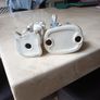 Porcelain  Figurines  X 2. Boy With  Lamb & Lady With Urn. Image 5
