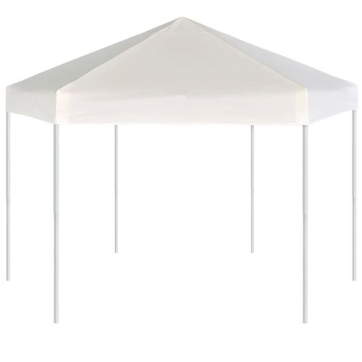 Hexagonal Pop-Up Marquee with 6 Sidewalls Cream White 3.6x3.1 m