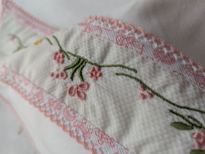 Handmade Traditional Madeira Embroidered Baby comfort  100% Cotton