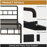 4ft6 Double Bed Frame with Curved Headboard and Footboard, 46cm Height Metal Bed Frame Double with Heavy Duty Slat Support, Underbed Storage Space, Noise Free, Easy Assembly, Black Image 3