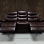 SALE..!! Roma 3+2 Brown & Cream Leather Recliner Sofa Set Image 3