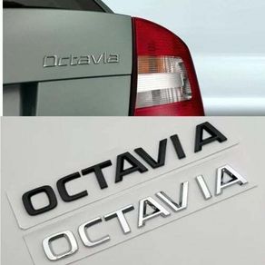 3D ABS Chrome Black Logo Octavia Emblem Letters Car Rear Trunk Badge Octavia 1 2 3 4 A5 A7 MK3 Octavia Sticker Accessories