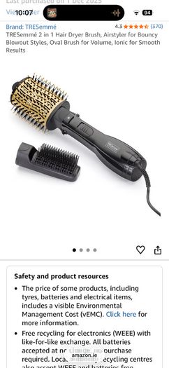 Tre Semme Airlight Volume 2 in 1 hair dryer brush