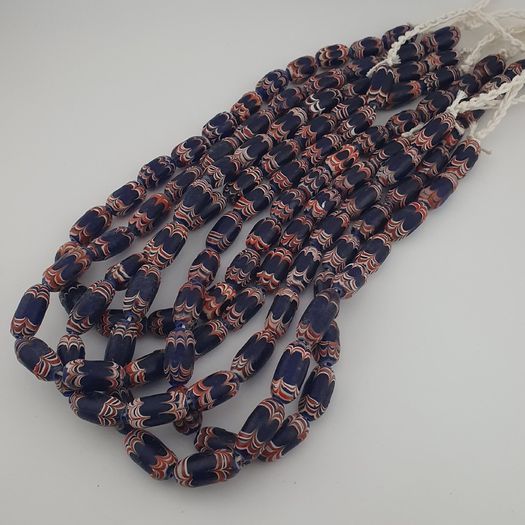 Antique Venetian Style Blue Trade Glass Beads Necklace Strands