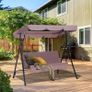 Outsunny 3-Person Porch Swing with Stand, Outdoor Swing for Patio Porch with Adjustable Tilt Canopy & Comfortable Swing Bench-Style Seat, Steel Frame (FREE POSTAGE) Image 9