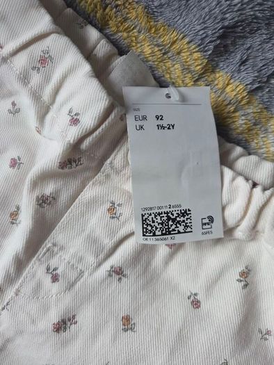 18-24m, With Tags H&M Soft Floral Jeans/ Bottoms with Elasticated Waistband
