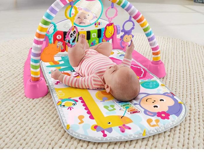 PRICE DROP!!!! Fisher-Price Baby Play Mat | Deluxe Kick & Play Baby Play Gym for Newborn Baby to 3 Year Olds with Light Up Piano, Toys and Comfy Baby Mats for Floor Play | Playmats & Floor Gyms - Pink