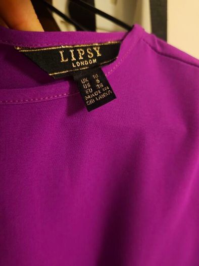 Lipsy pink/purple flutter sleeve midi dress size 10