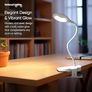 Dimmable LED Clip On Light - 4.5W Touch Control LED Lamp with Flexible Neck & Strong Clamp - 5 Colours & Brightness Levels, USB Rechargeable Desk Light - White Image 2