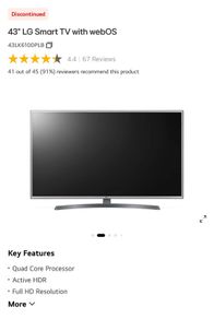 43" LG Smart TV - mint condition
