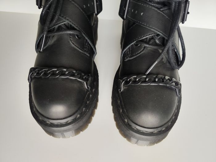 RARE Dr Doc Martens Beaumann chain black platform quad boots UK3 EU36 US5