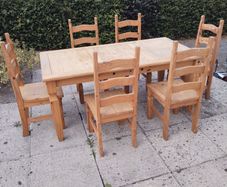 Mexican Pine Table, and 6 chairs
