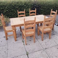 Mexican Pine Table, and 6 chairs