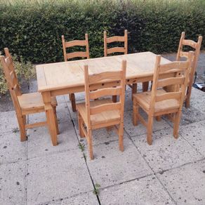 Mexican Pine Table, and 6 chairs