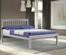 Sandra Double Bedframe Grey, Beech and White