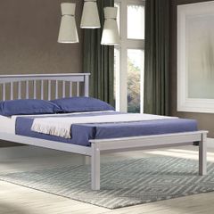 Sandra Double Bedframe Grey, Beech and White