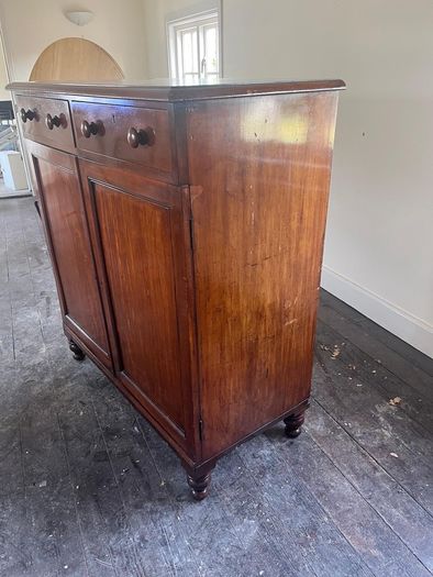 19th Century Mahogany Linen Cupboard / Antique Cabinet