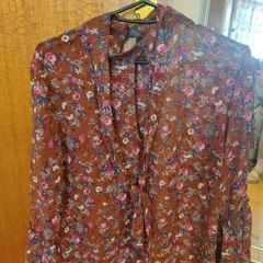 Brown floral top