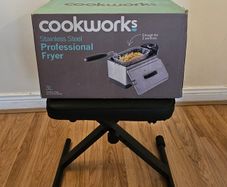 Brand New Cookworks 3L Stainless Steel Professional Deep Fat Fryer (Unused)