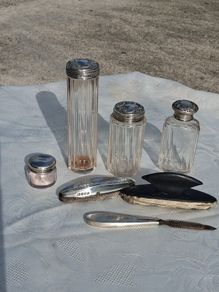 Sterling Silver Art Nouveau Dressing Table Set