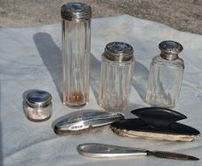 Sterling Silver Art Nouveau Dressing Table Set