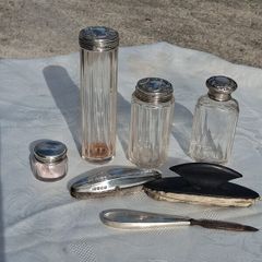 Sterling Silver Art Nouveau Dressing Table Set