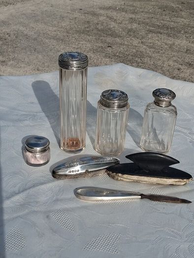 Sterling Silver Art Nouveau Dressing Table Set