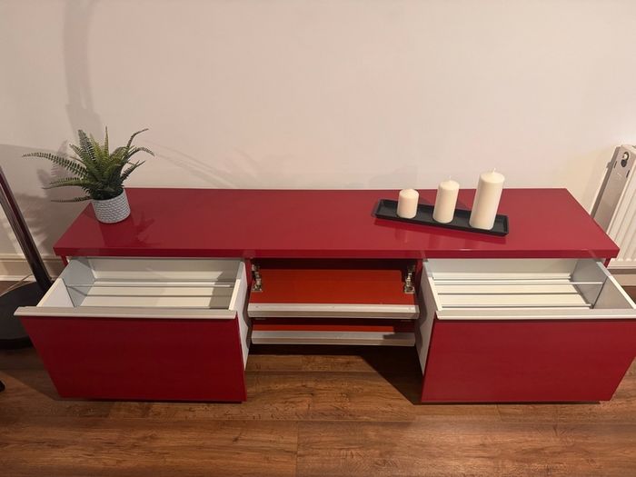Tv Cabinet High Gloss Red