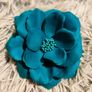 Teal or Blue Flower Hair Clip  Bold, Soft & Versatile Image 3