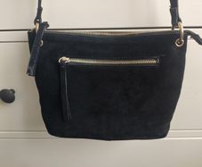 Monsoon Black 100% Real Suede Crossbody Bag