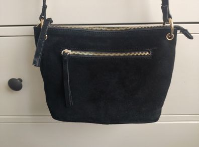 Monsoon Black 100% Real Suede Crossbody Bag