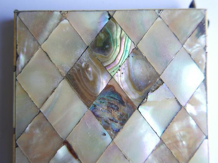 Vintage Mother of Pearl Box, Card Holder French Art Deco