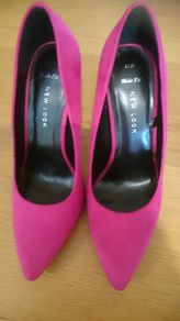 Hot Pink Court Shoes (Size4) Wide Fit