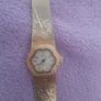 ladies vintage Rovada Quartz yellow gold  wrist watch designed with Tara brooch on strap Image 3