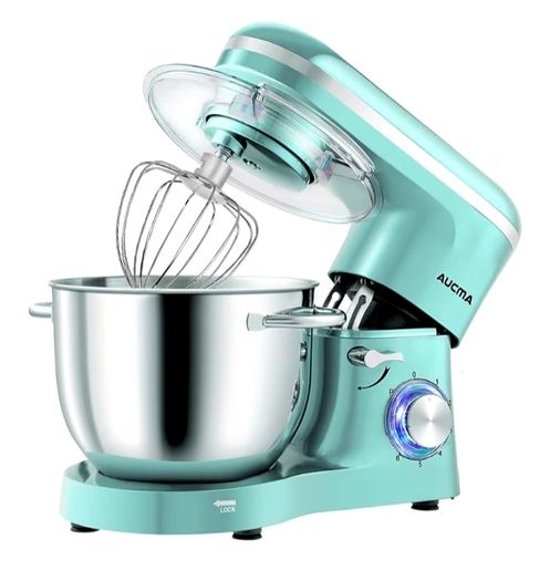 6.2L Food Mixer, Electric Kitchen Mixer with Bowl, Dough Hook, Wire Whip & Beater 6.2L, Blue