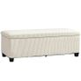 Storage Bench, Storage Seat, Cord Design, Steel Frame, Beige Image 5