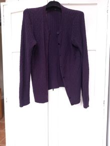 Talbots Grape Cotton Cardigan L